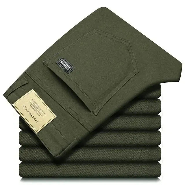 Men's Fashion Casual Classic Style Jeans Straight Fit Soft Trousers