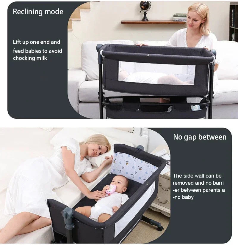 Portable Bedside Sleeping Equipment for Infants, Baby Crib with Covered Bed, Baby Cradle, Newborn Bed