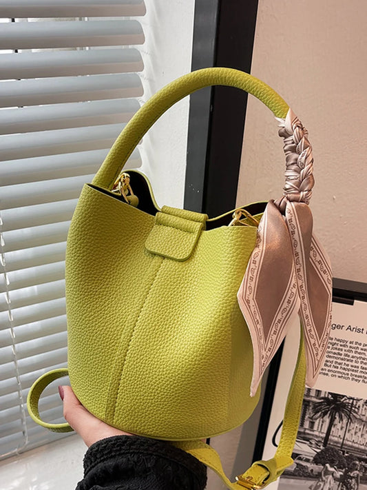 High-Grade Textured Mini Bucket Bags Soft Leather Crossbody Bag
