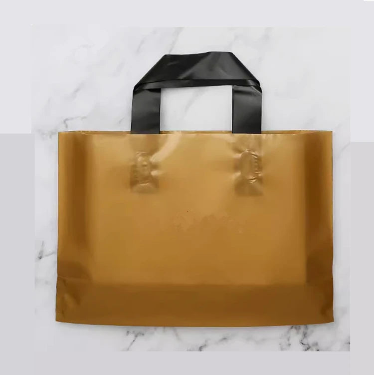 100pcs Custom Logo Colorful Shopping Bags With Handle Plastic Gift Bag Print One Color Logo On One-sided Free Design Print