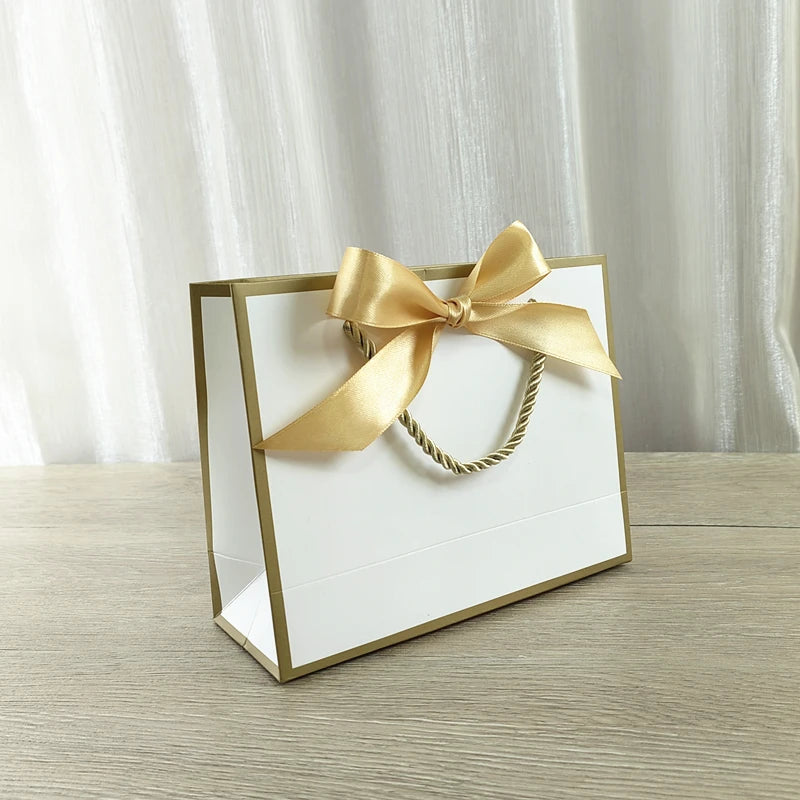 10 Pcs Custom Logo Gift Bag Packaging Box For Small Businesses Valentines Day Paper Bag Favors Boxes Wedding Birthday Flower