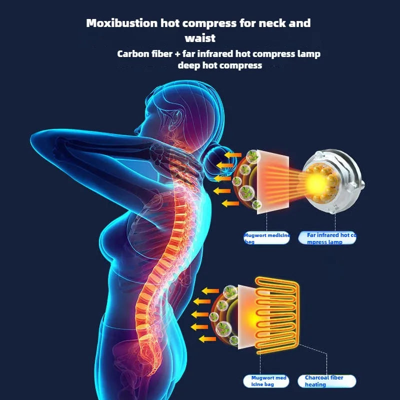 Electric Massage Mattress Full Body with Heating Kneading Vibrating Neck Back Relaxation With Hand Control