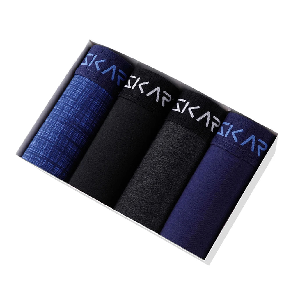 4Pcs Men's Cotton Underpants Sexy Boxers