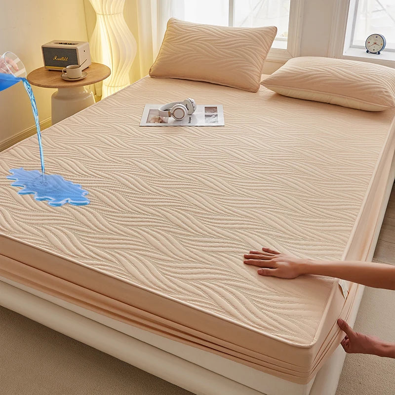 Waterproof Thicken Mattress Cover Quilted Cotton Mat Bed Covers Pad Skin-friendly Fitted Sheet Mattress Protector 100/140/160