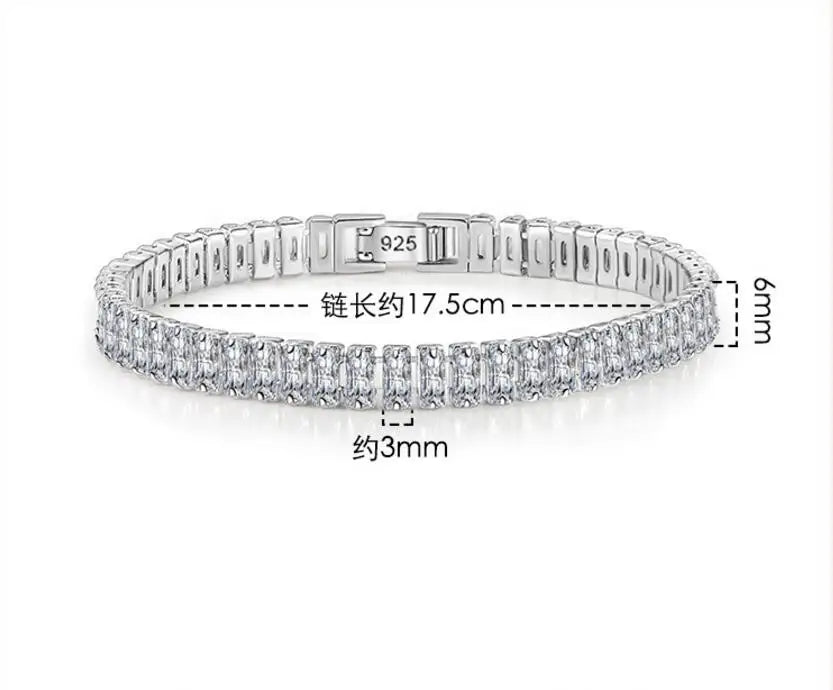 18k Gold Plated Moissanite Tennis Bracelet for Women and Men 3/4/5mm S925 Sterling Silver Certified
