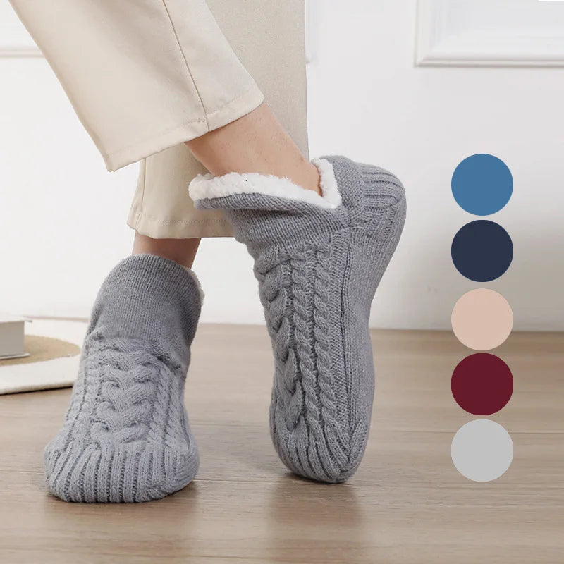 Thickened Thermal Winter Women/Men Cotton Slipper Socks Non Slip Fluffy