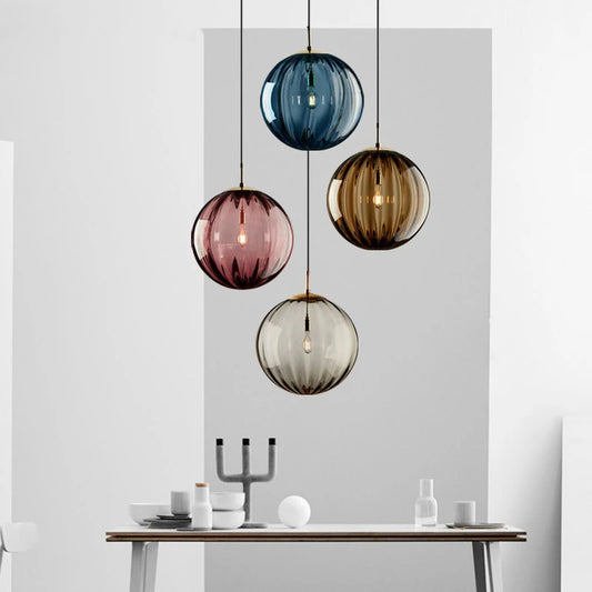 Modern Color Led Pendant Light Glass Ball Kitchen Fixtures