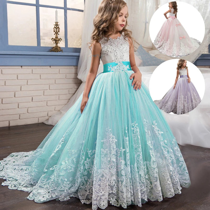Girls Princess long Formal Dress
