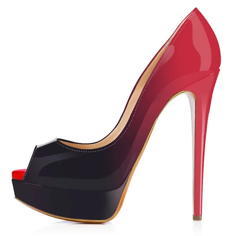 Women Pumps Elegant Platform Peep Toe Shoes