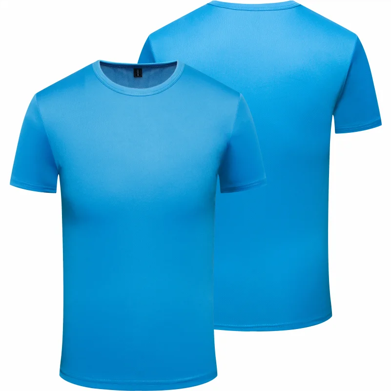 Quick Dry Round Neck T-shirt Custom Printed Embroidered Logo Sports Fitness Short Sleeve Top Running Shirts