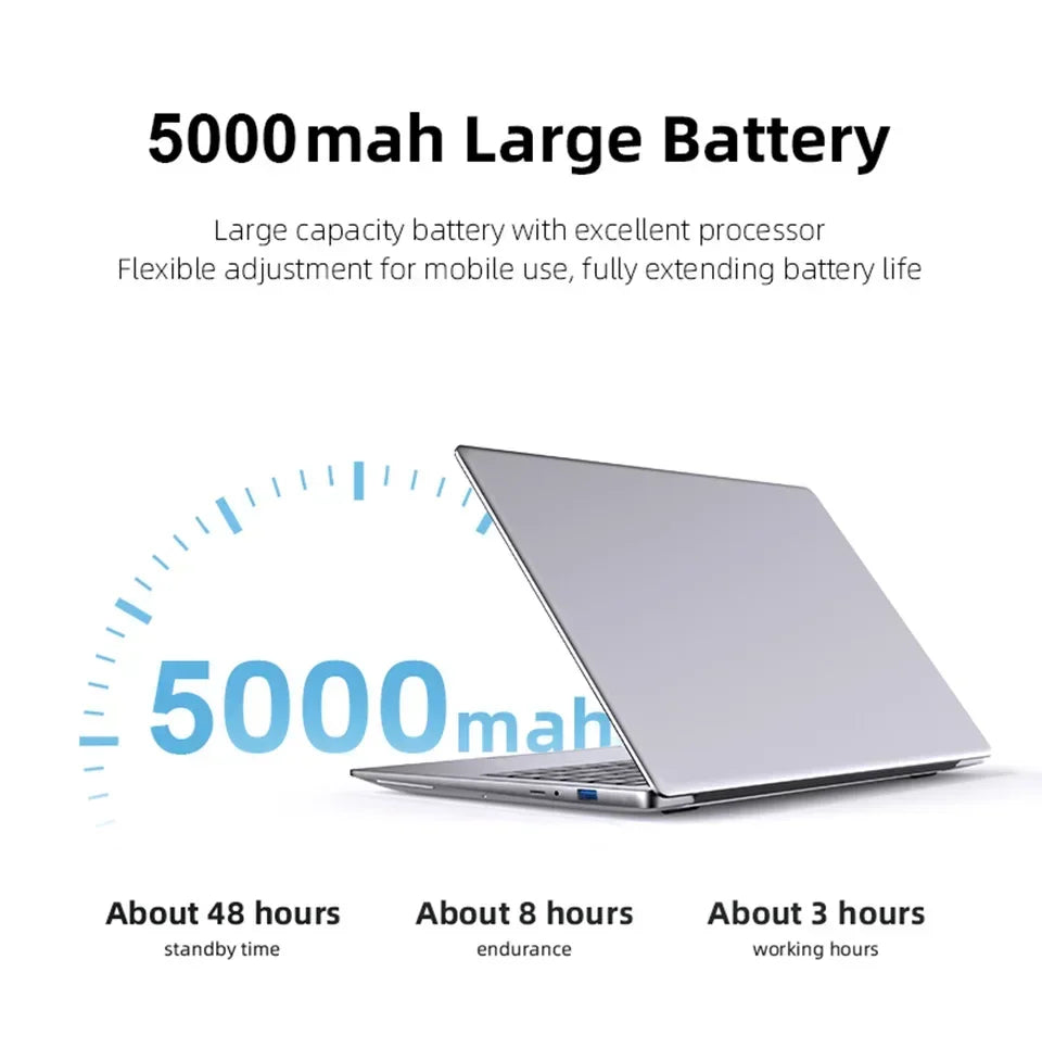 14.1 Inch FHD Ultra Thin Laptop Intel N3700/4405U Win11 DDR4 16GB/32GB RAM 2TB SSD Portable Business Office Notebook PC