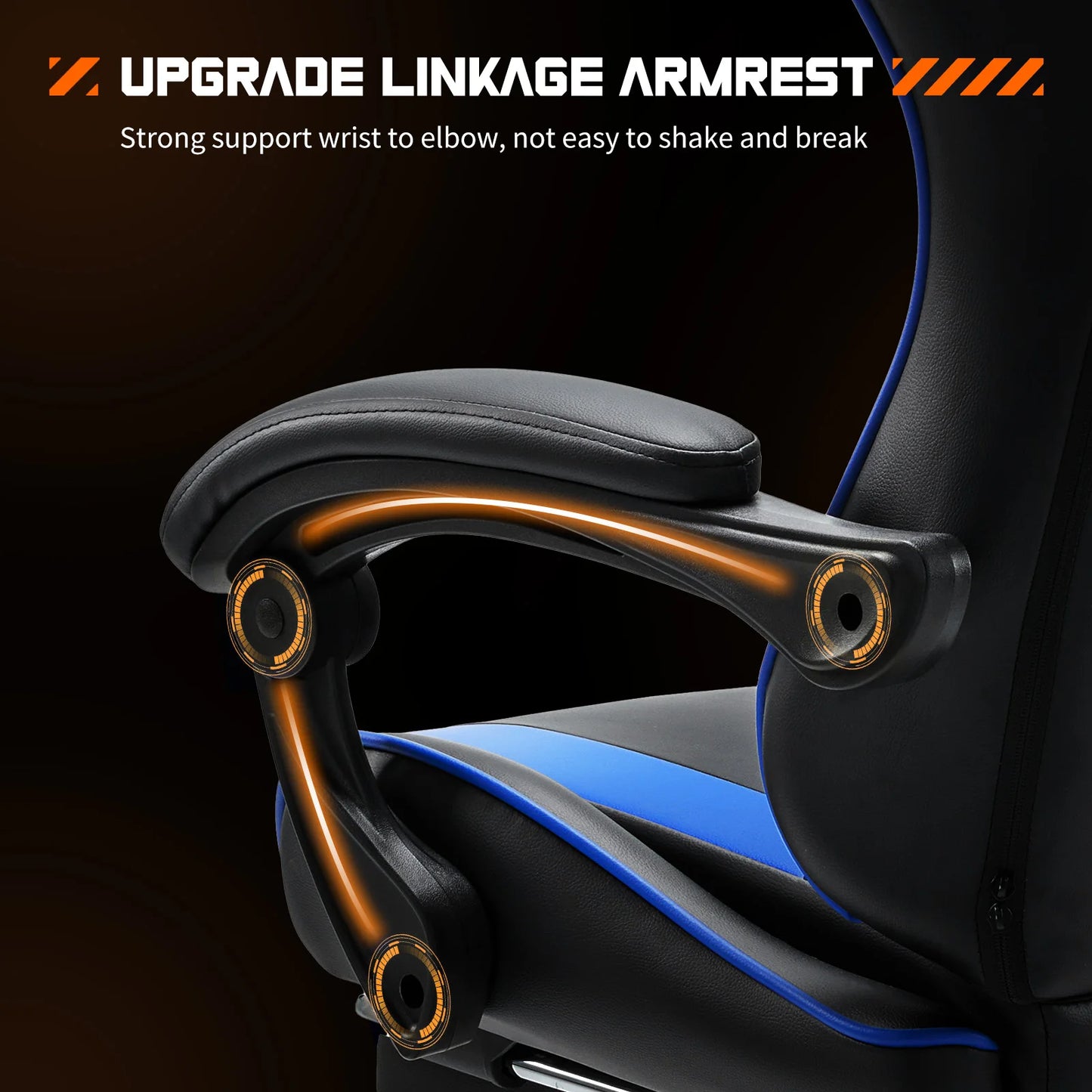 Ergonomic Racing Gaming Chair Adjustable Swivel PU Leather with Headrest and Lumbar Support