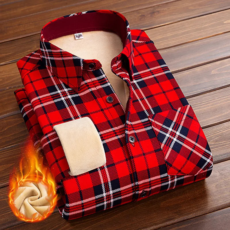 Winter Women Plus Velvet Thick Shirt Style Jacket Warm Coat Casual Fleece