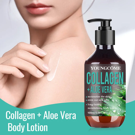 Aloe Vera Collagen Hydrating Body Lotion Improve Tighten Deep Moisturize Fade Fine Lines
