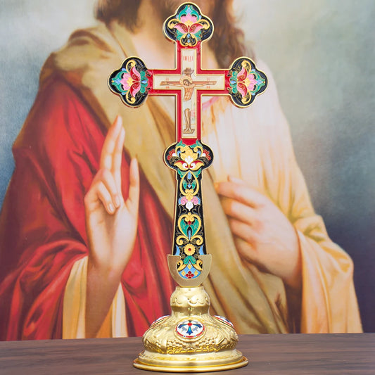 Orthodox golden cross Passion of Jesus church ornaments home altar decorations religious festival gifts