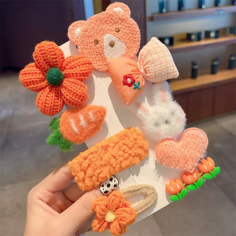 Children's Plush Hairpins Clip Side Barrettes