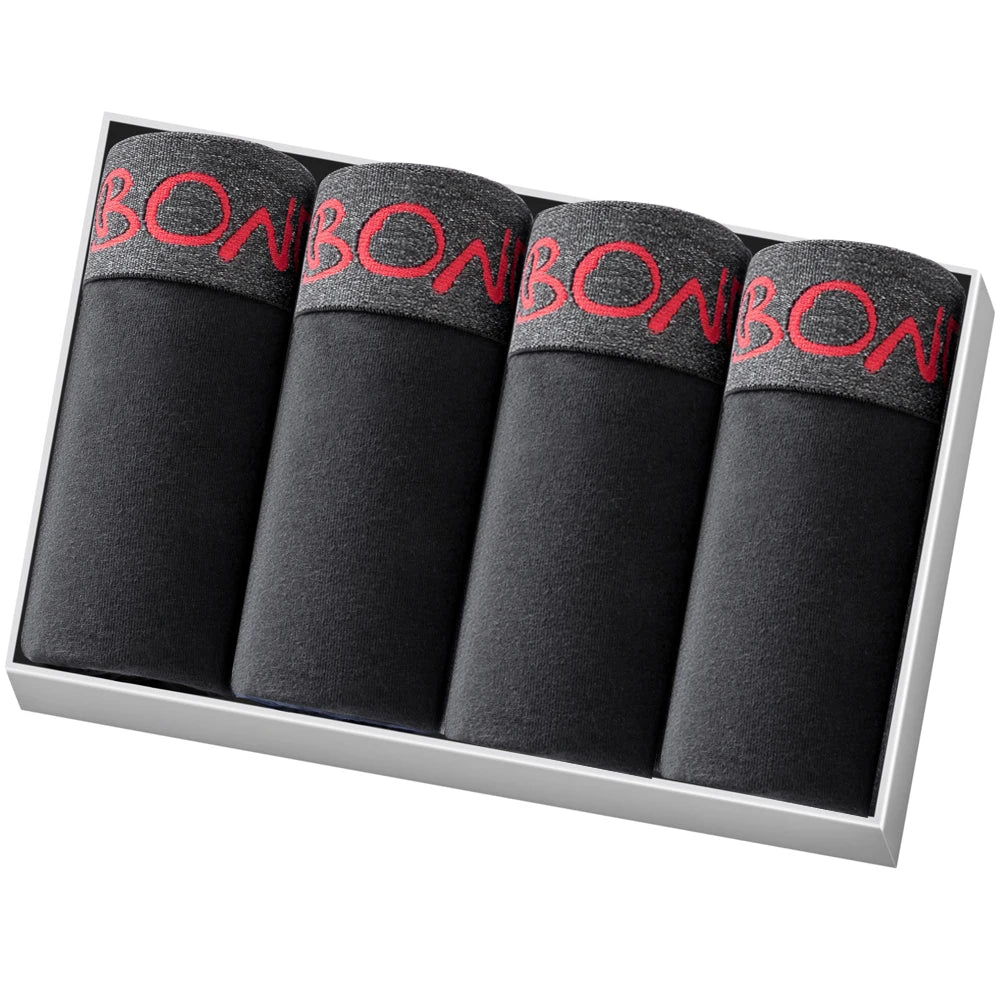 4pcs Men Underwear Cotton Boxer Shorts