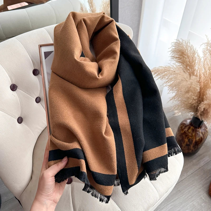 Warm Luxury Women Cashmere Scarf Shawl Wrap Plain color