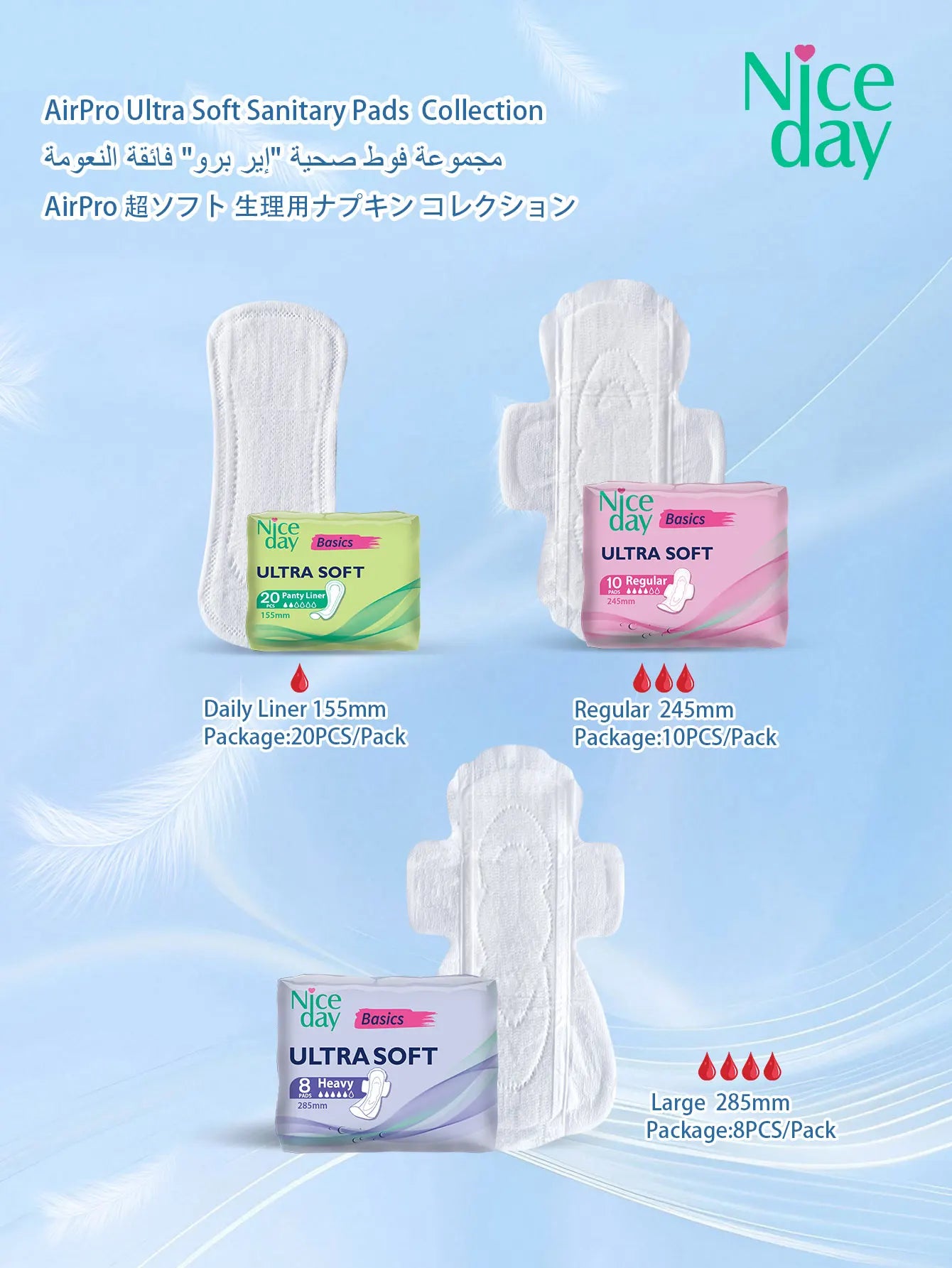 Niceday Super Soft Sanitary Napkins, Daily Pads, Night Pads, Ultra-Thin Menstrual Care Pads