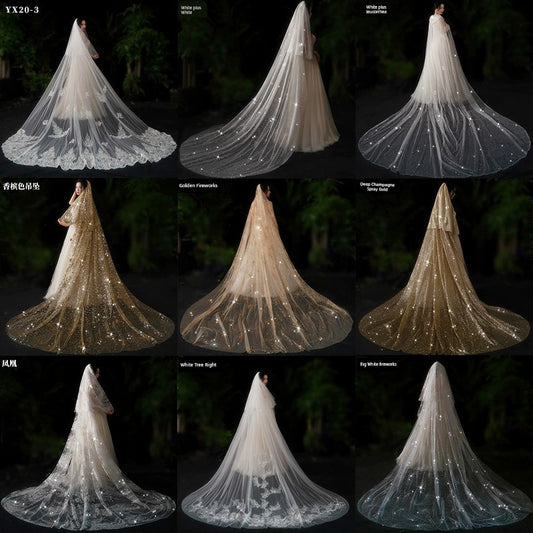 Bride Wedding Long Big Tailing Veil