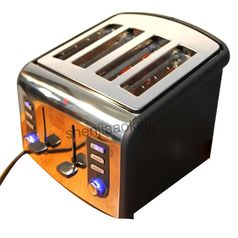 Household 220v Stainless Steel 4slices Toaster Automatic Toaster CFDQ004 Electric Oven Toaster Breakfast Machine Baking Heating