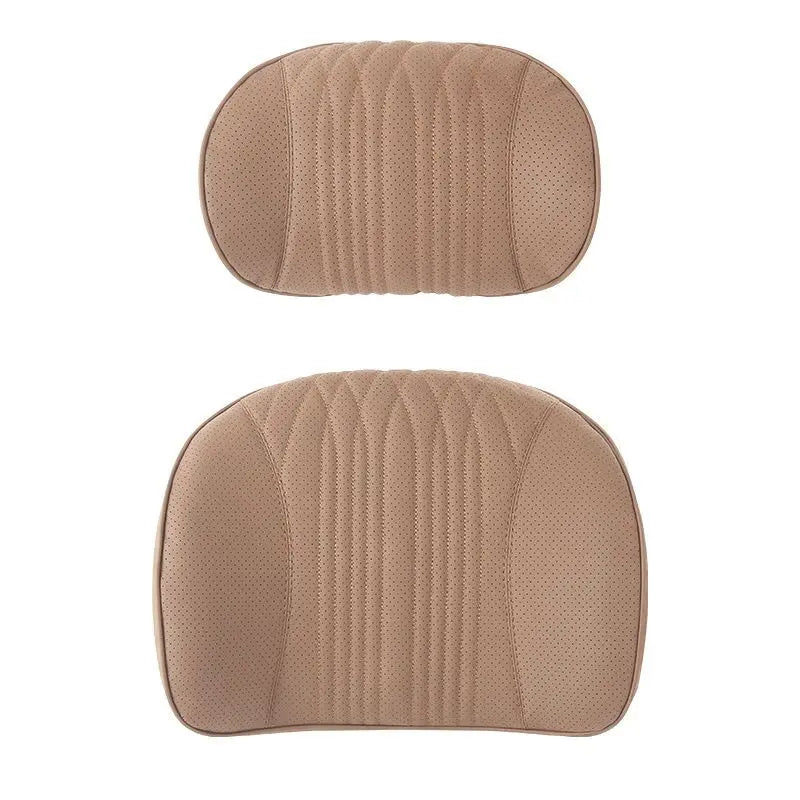 Memory Foam Car Lumbar Support Cushion Breathable Leather Seat Protection Neck Pillow Universal Car Seat Rest Pillow Accessories