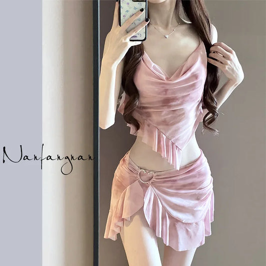 2026 New Women's High-End Two-Piece Bikini Set Tummy Control Modest Swimsuit Niche Style for Beach & Hot Spring Pure & Flirty