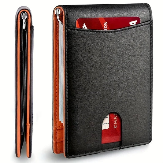 Synthetic Leather Slim Smart Wallet for Men Credit Card Holder RFID Blocking