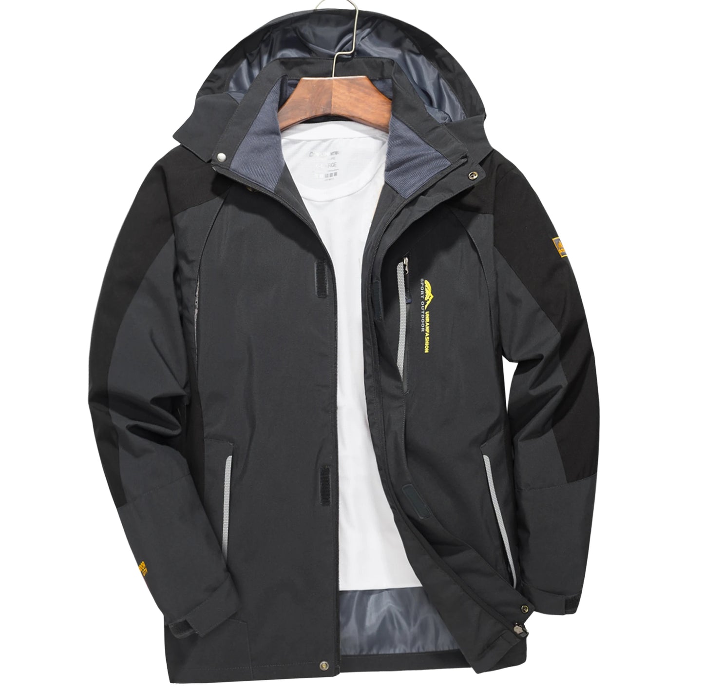 Men's Waterproof Hiking Jacket Large Size Windproof Windbreaker