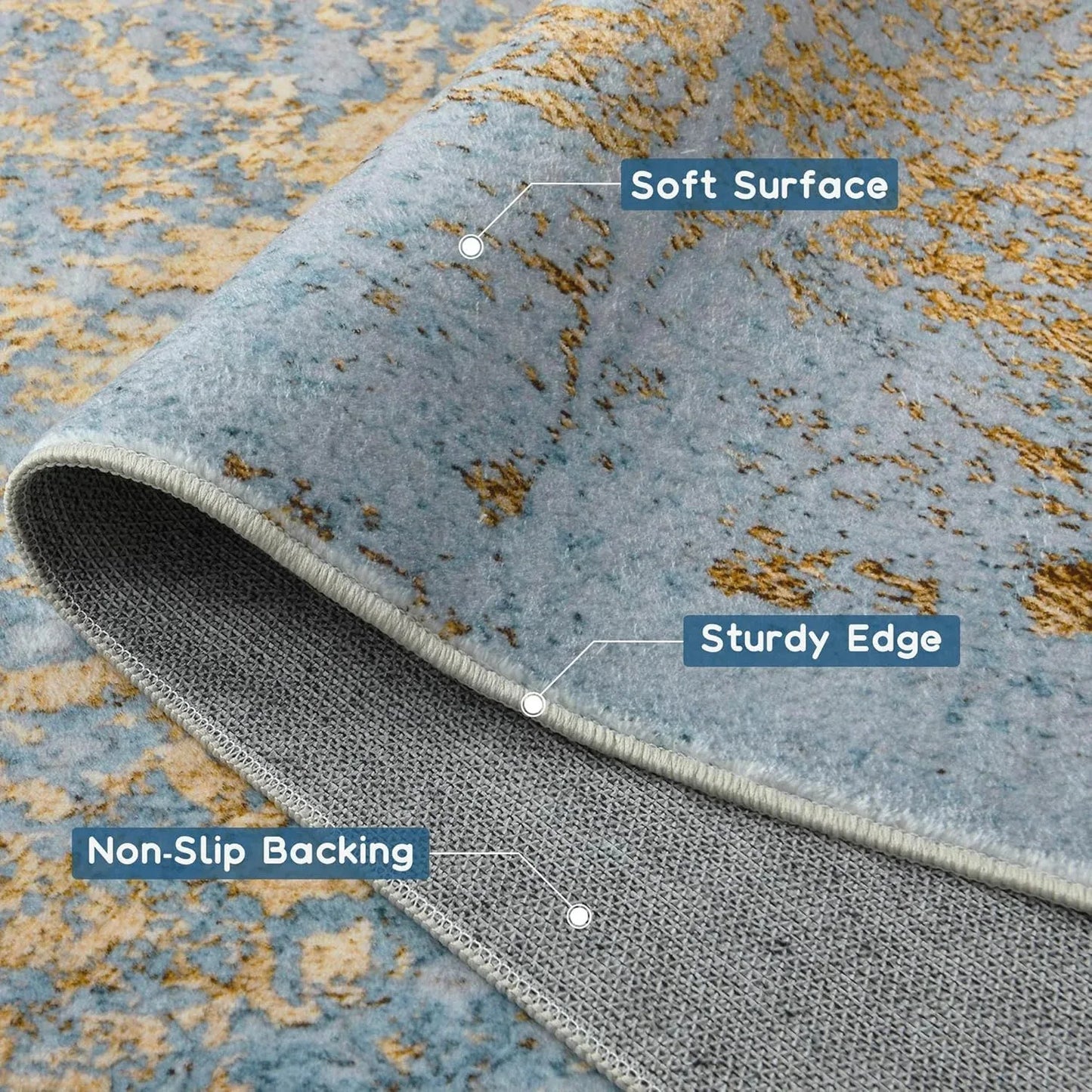 Faux Cashmere Printed Soft Modern Rugs
