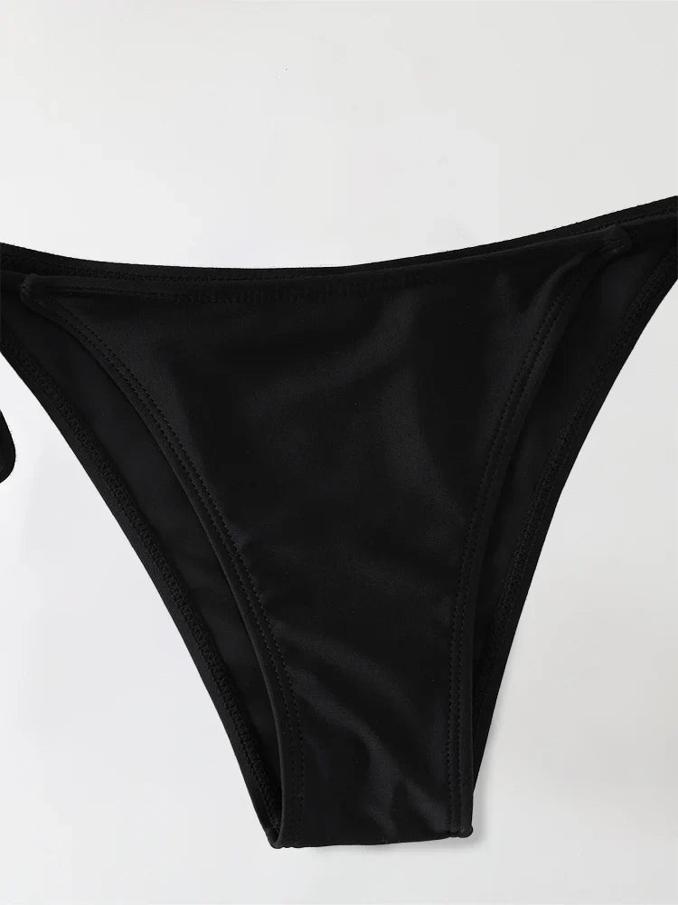 2Pc/Set 2024 Fashion Sexy Swimsuit Women Bikinis Set Triangle Swimwear String Beachwear Thong One Piece Suits Brazilian Biquini