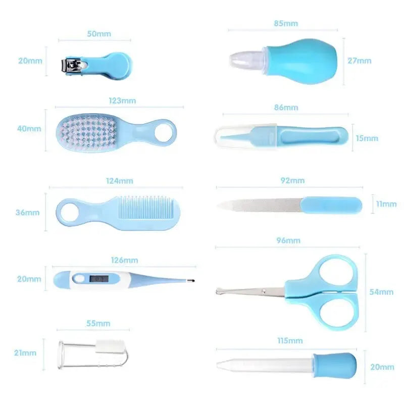 10 Pcs Newborn Baby Nail Hair Daily Care Kit Infant Grooming Brush Comb Safe Nail Clippers Set For Baby Gift