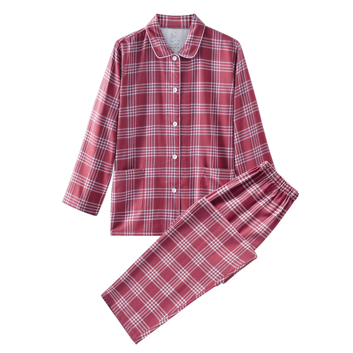 Cotton Flannel Plaid Men's & Women's High-quality Patterned Thick Pajamas for Autumn and Winter