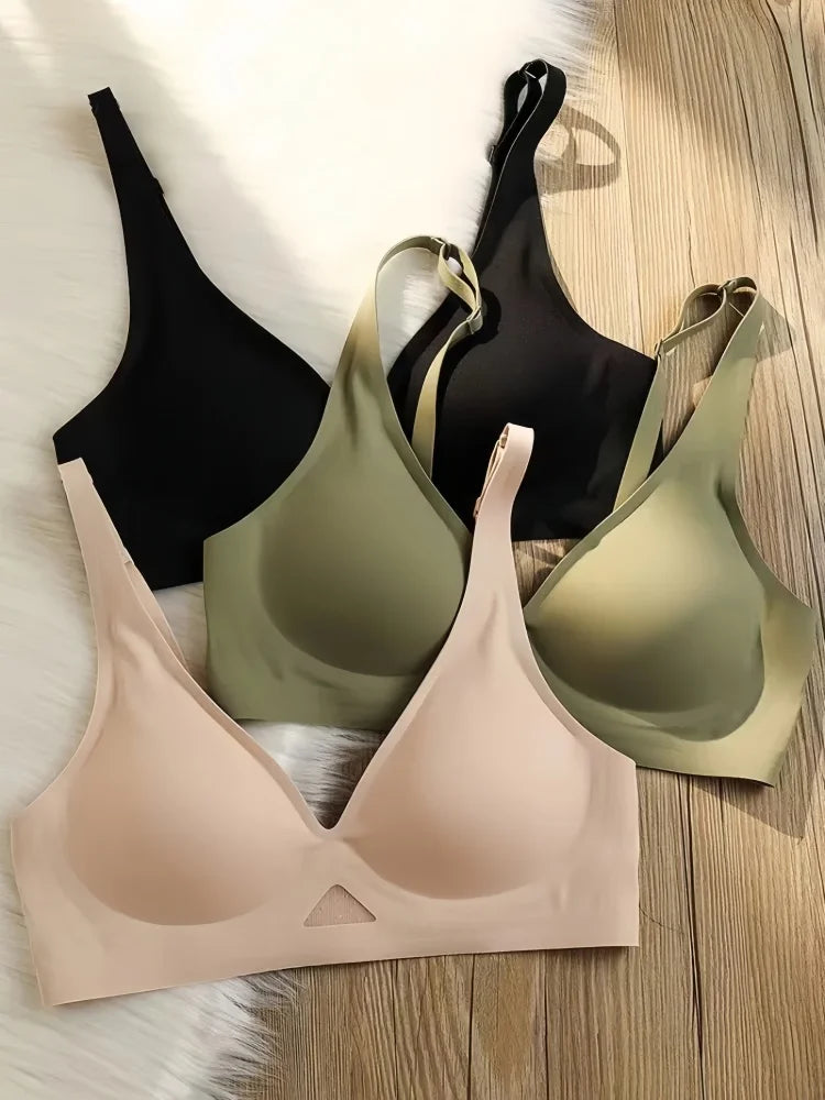 Seamless Bras for Women Wireless Bra Push Up Deep V Comfort Underwear
