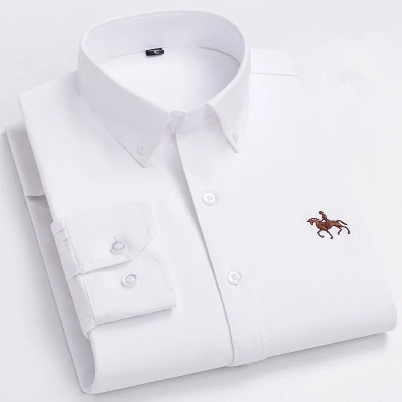 Men's Oxford Casual Formal Dress Shirts 100% Cotton Spring Long Sleeve