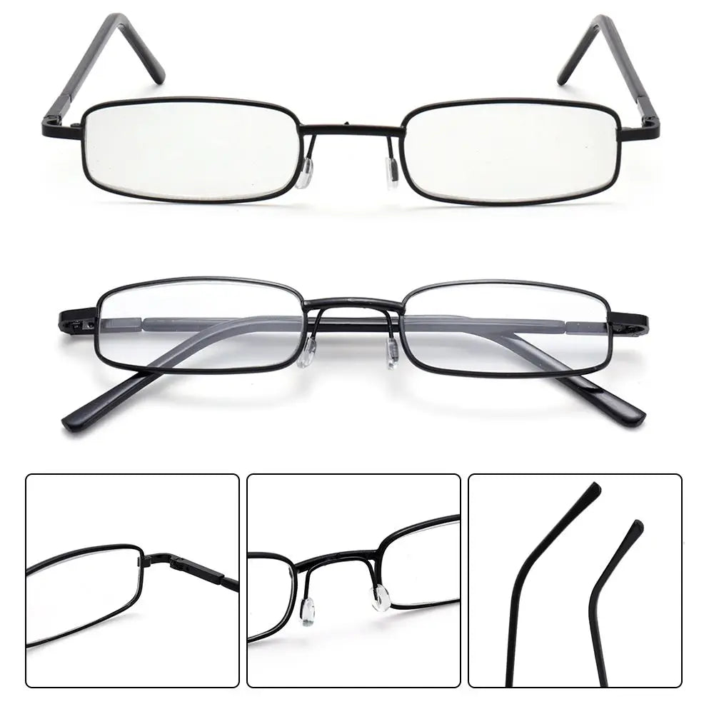 1Set Portable Reading Glasses Men Women Ultra-thin Mini Anti-blue light Presbyopia Eyeglasses with Box Computer Glasses +1.0~4.0