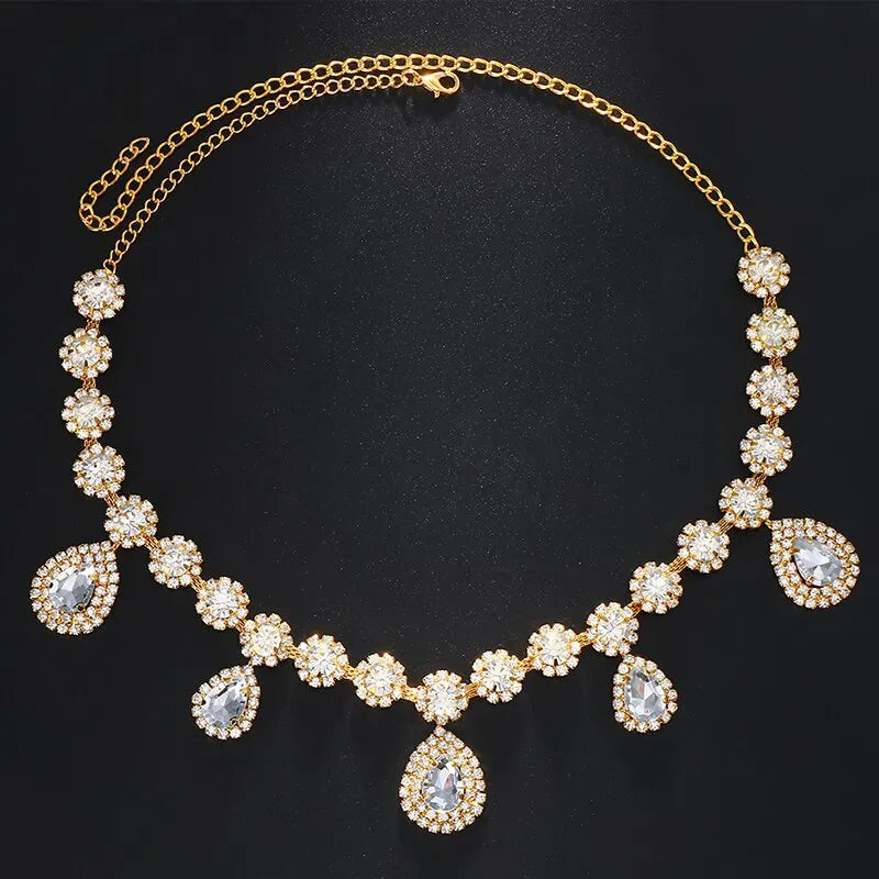 Vintage Rhinestone Head Chain Forehead Headband Indian African Bohemian Hair Accessories Crystal Fringe Tiara Headdress