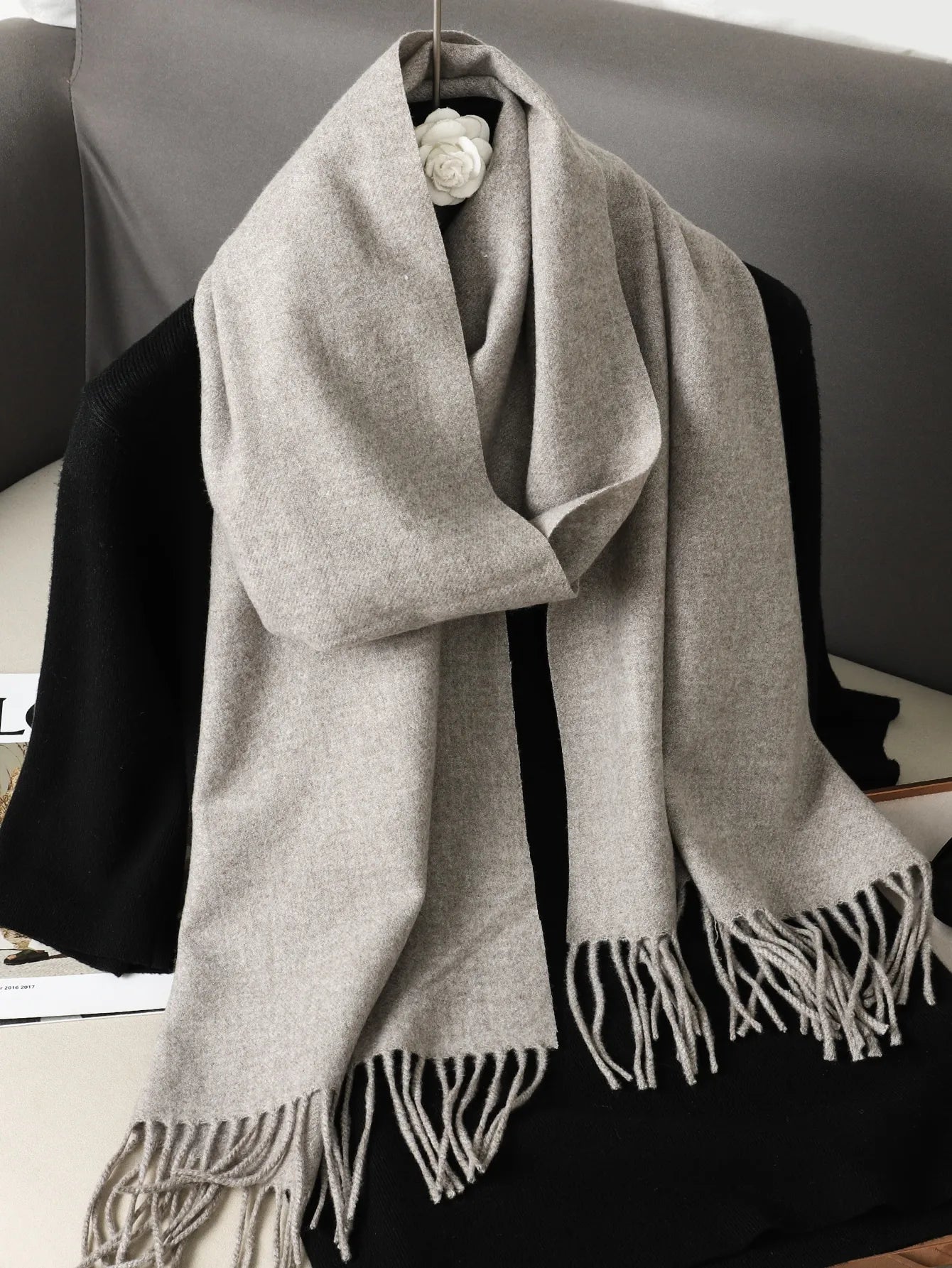 Color Solid Women Winter Scarf Warm Thicken Cashmere Shawl