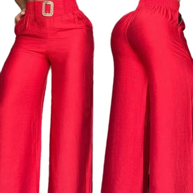 High Waist Elegant Wide Leg Women Pants