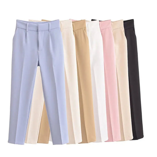 Women's Pencil Trousers High Waist Slimming Long Pants