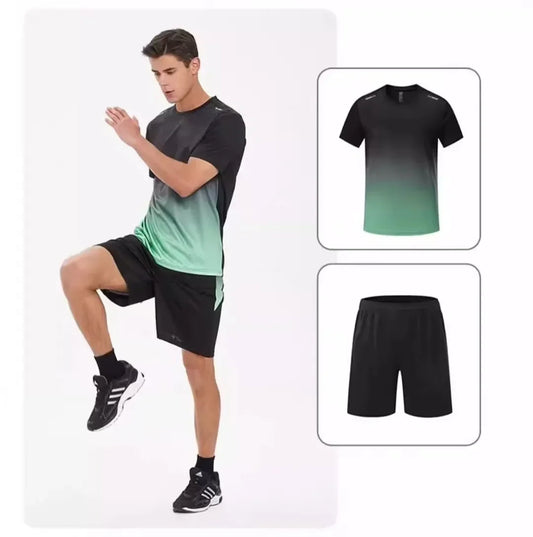 Short-sleeved sportswear, men's thin quick-drying suit, two-piece set