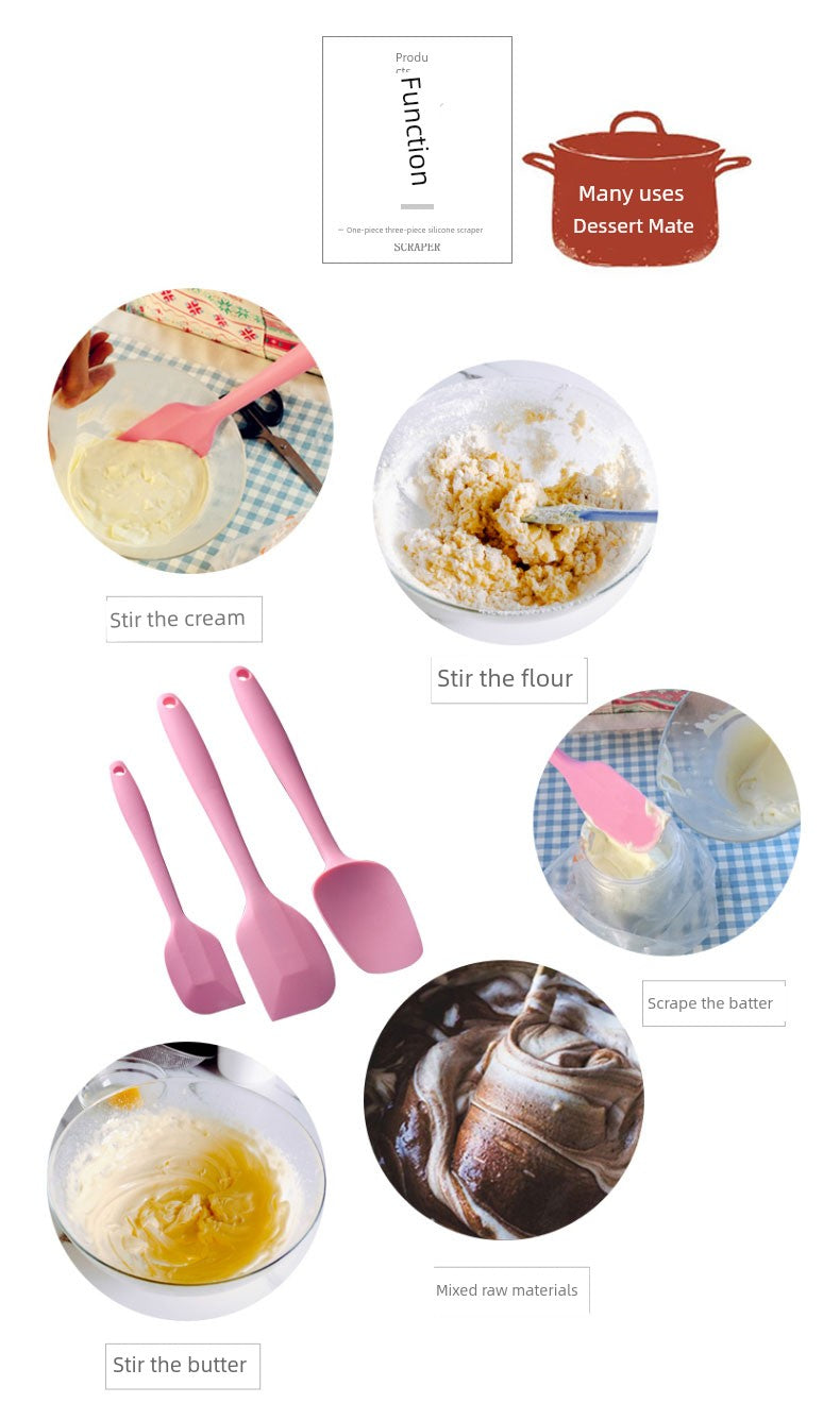 Silicone Spatula Three-Piece Set Snowflake Crisp Baking Tool Cream Shovel Cake Scraper Stirring Knife Suit