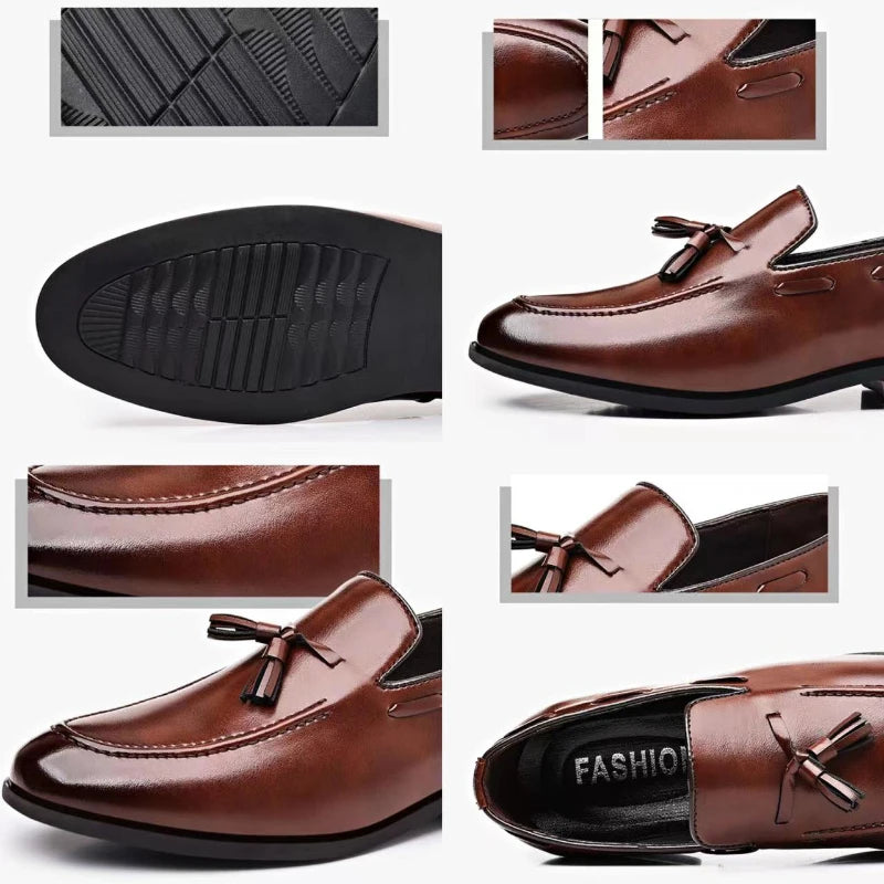 Men's Dress Leather Shoes Pointed Toe Business Casual