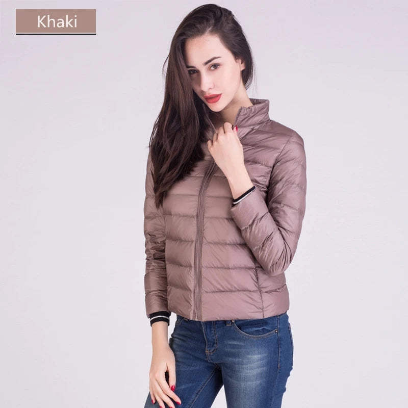 Women Ultra Lightweight Packable Puffer Coats Slim Fit