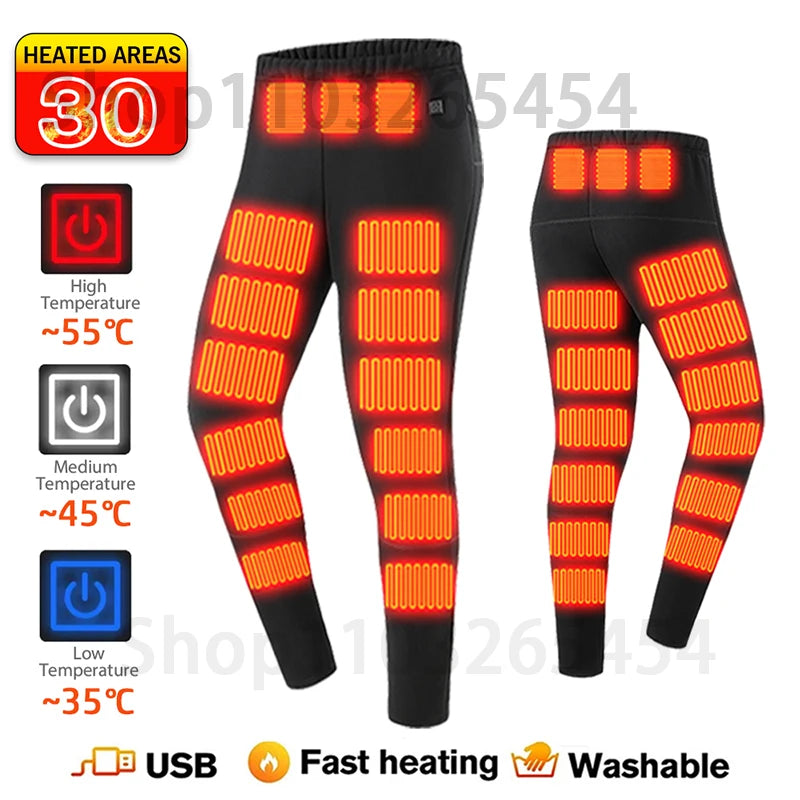 52 Areas Heated Underwear Winter Thermal Women Men Heating Jacket Winter Accessories USB Electric Heating Clothes
