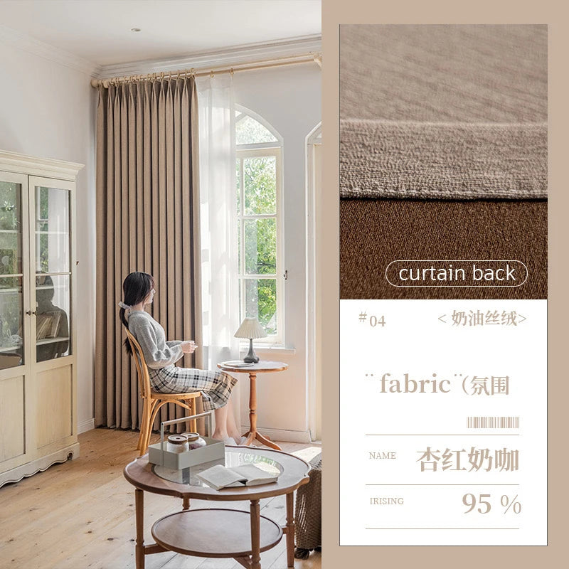 Super Soft Chenille High Blackout Curtains for Bedroom Living Room Romantic Colors Three-dimensional Texture Customize Size
