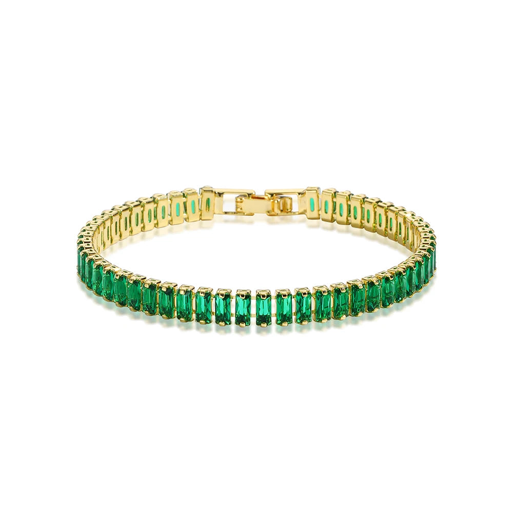 Mix Style Green Micro-inlaid Zircon Tennis Bracelet for Women 2025 New Men Bracelet Homme Jewelry Accessories Wholesale