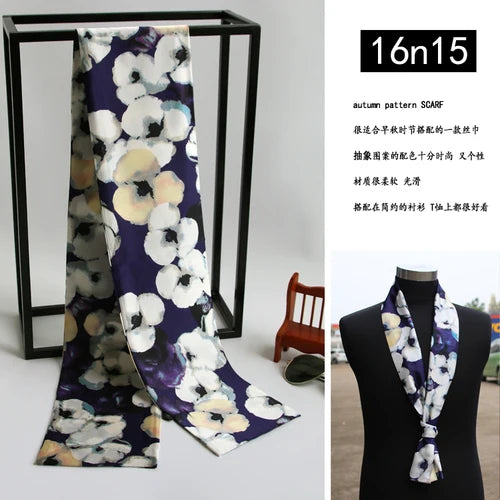 Men's silk scarves British strip printed narrow scarf suit decorative