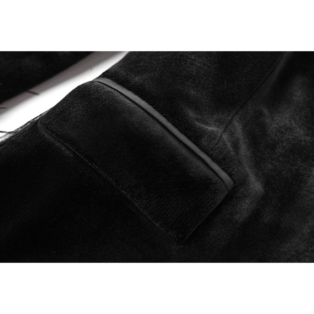 Women Velvet Fluffy Feather Patchwork Jacket Blazer