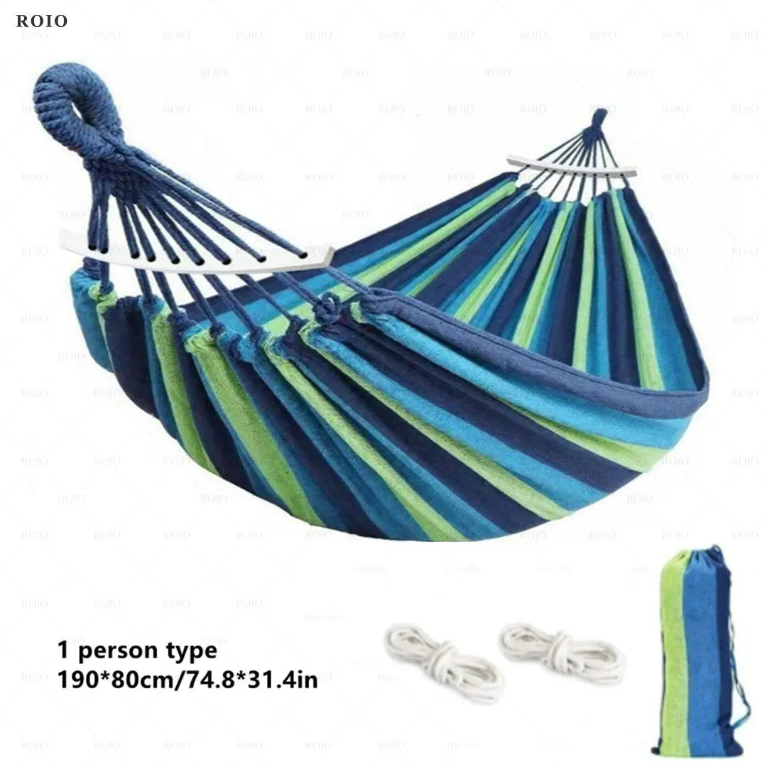 Outdoor Camping Hammock Thickened Durable Fabric Canvas with Bag
